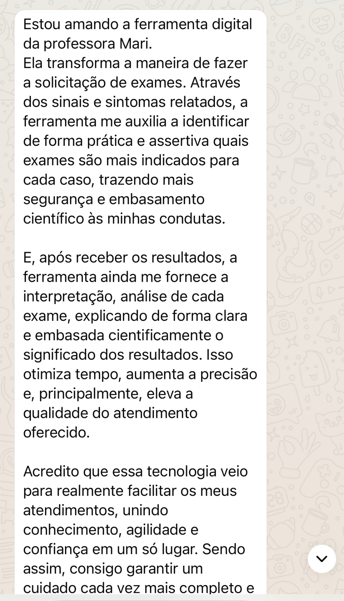 Depoimento sobre sinais e sintomas