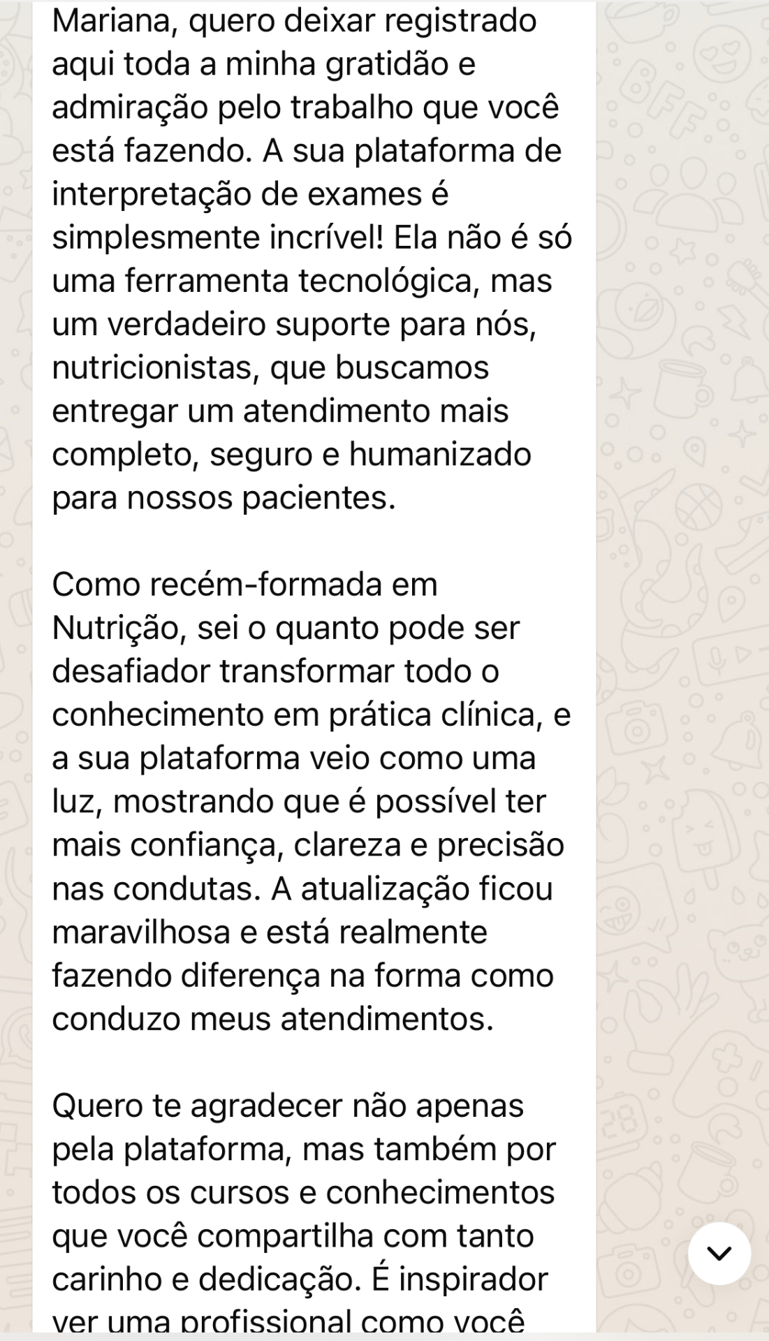 Depoimento nutricionista recém-formada